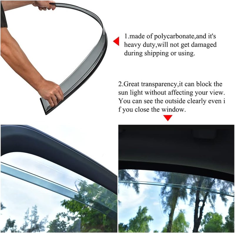 Vesul Tape on Rain Guards Compatible with Honda Accord 2023-2026 LX EX-L Sport Touring Vent Visor Window Deflector Shield Cover Sun Vent Shade with 304 Stainless Steel Trim - Image 5